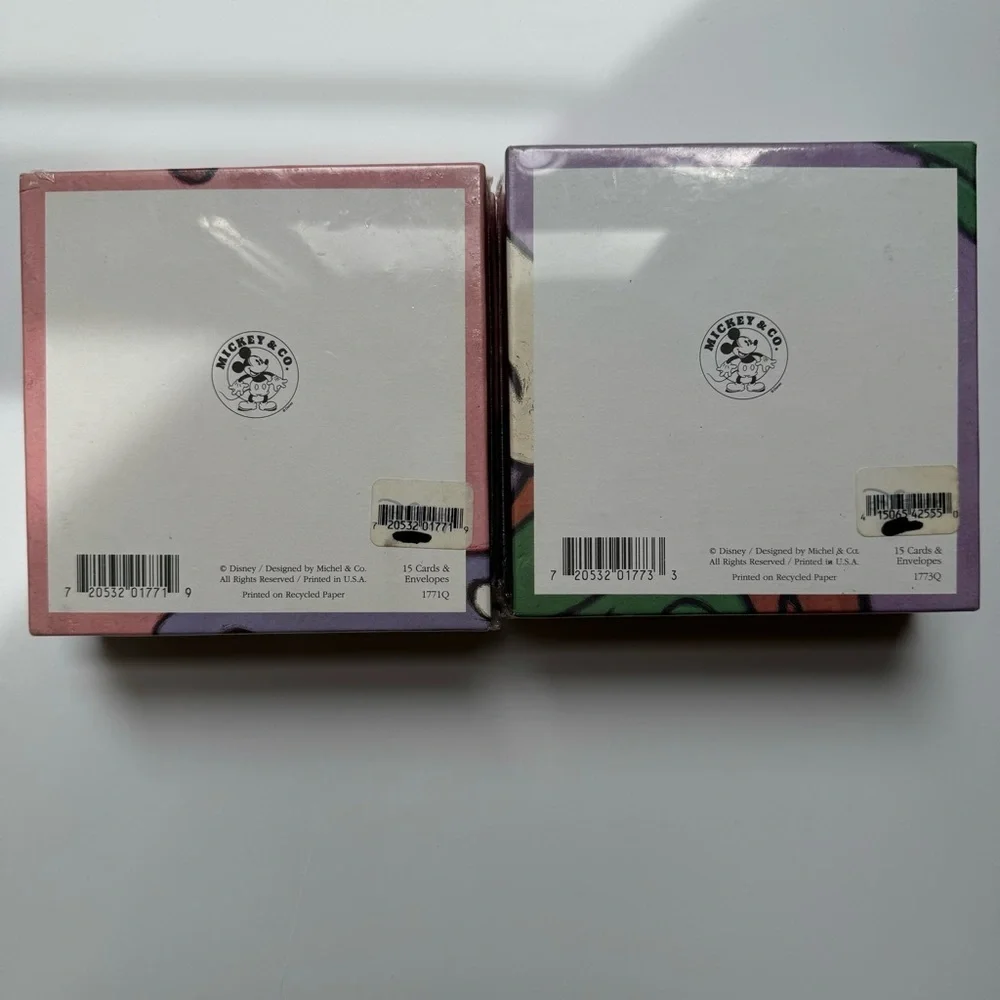 Vintage Disney Mickey & Co Minnie Goofy Notecards 2 Sealed Boxes Michel & Co USA